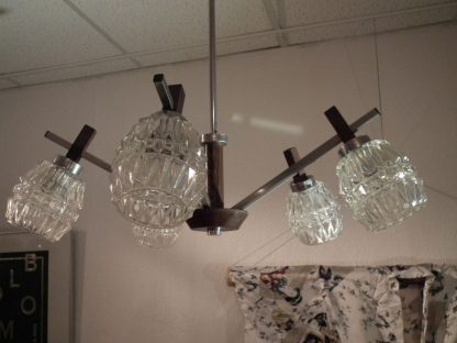 Hanglamp met 5 glazen kapjes