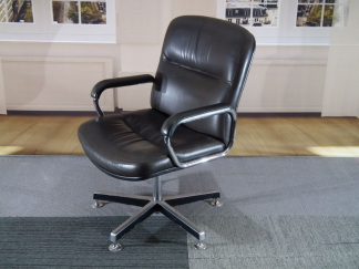 Fauteuil zwart leer