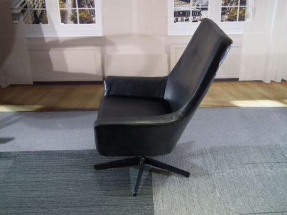 Leren draaifauteuil grijs