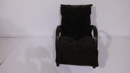 Vintage boho Rotan / Bamboe Fauteuil | Bruine ribcord Kussen| 1970 - Afbeelding 2